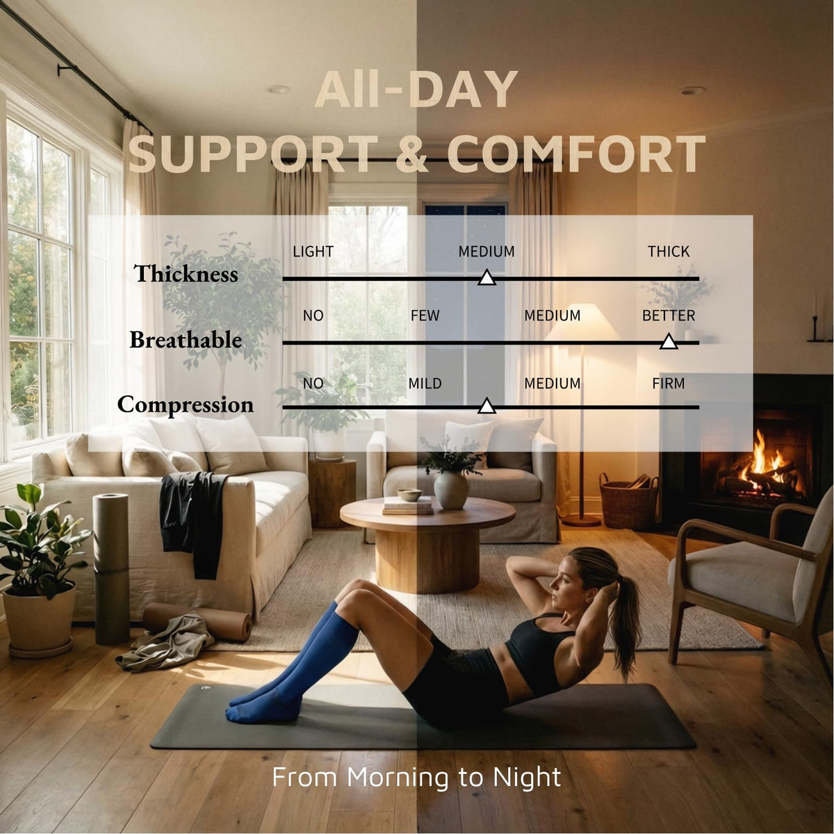 Compression Socks for Women and Men,15-20 mmHg Support(3 Pairs)