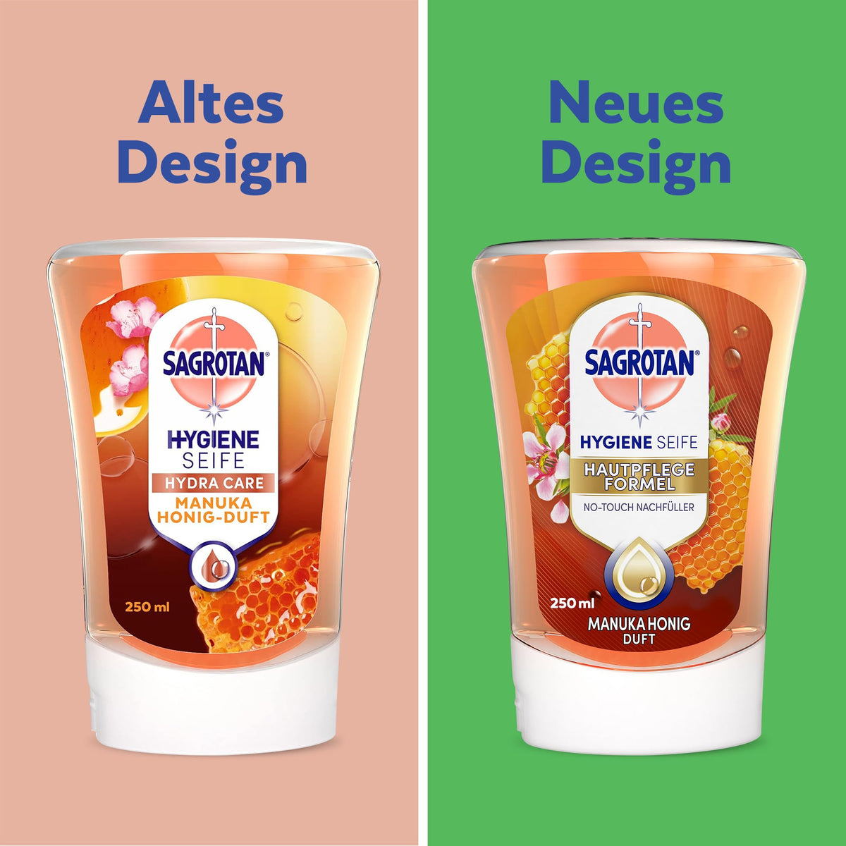 Sagrotan No‑Touch Nachfüller Aloe Vera – Handseife für den automatischen Seifenspender – Sanfte Reinigung für die Hände – Flüssigseife – 5 X 250 ml