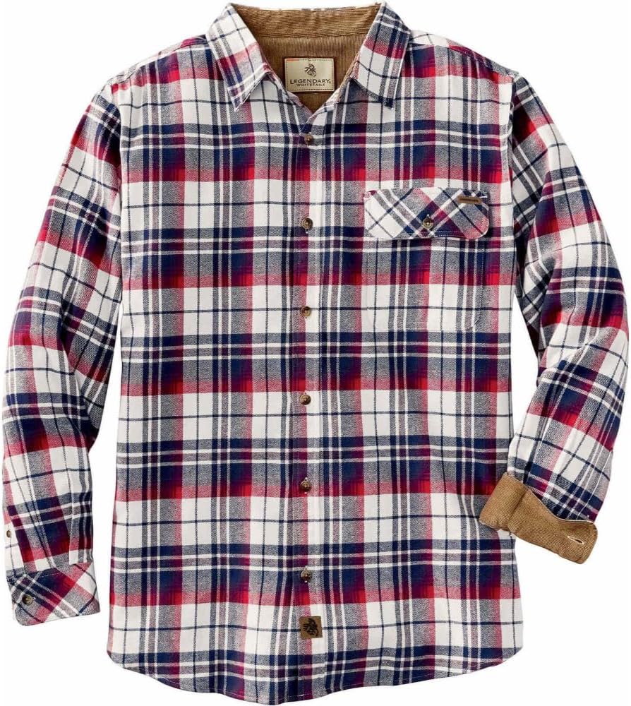 Legendary Whitetails Herren-Langarm-Flanellhemd mit Knopfleiste aus 100 % Baumwolle