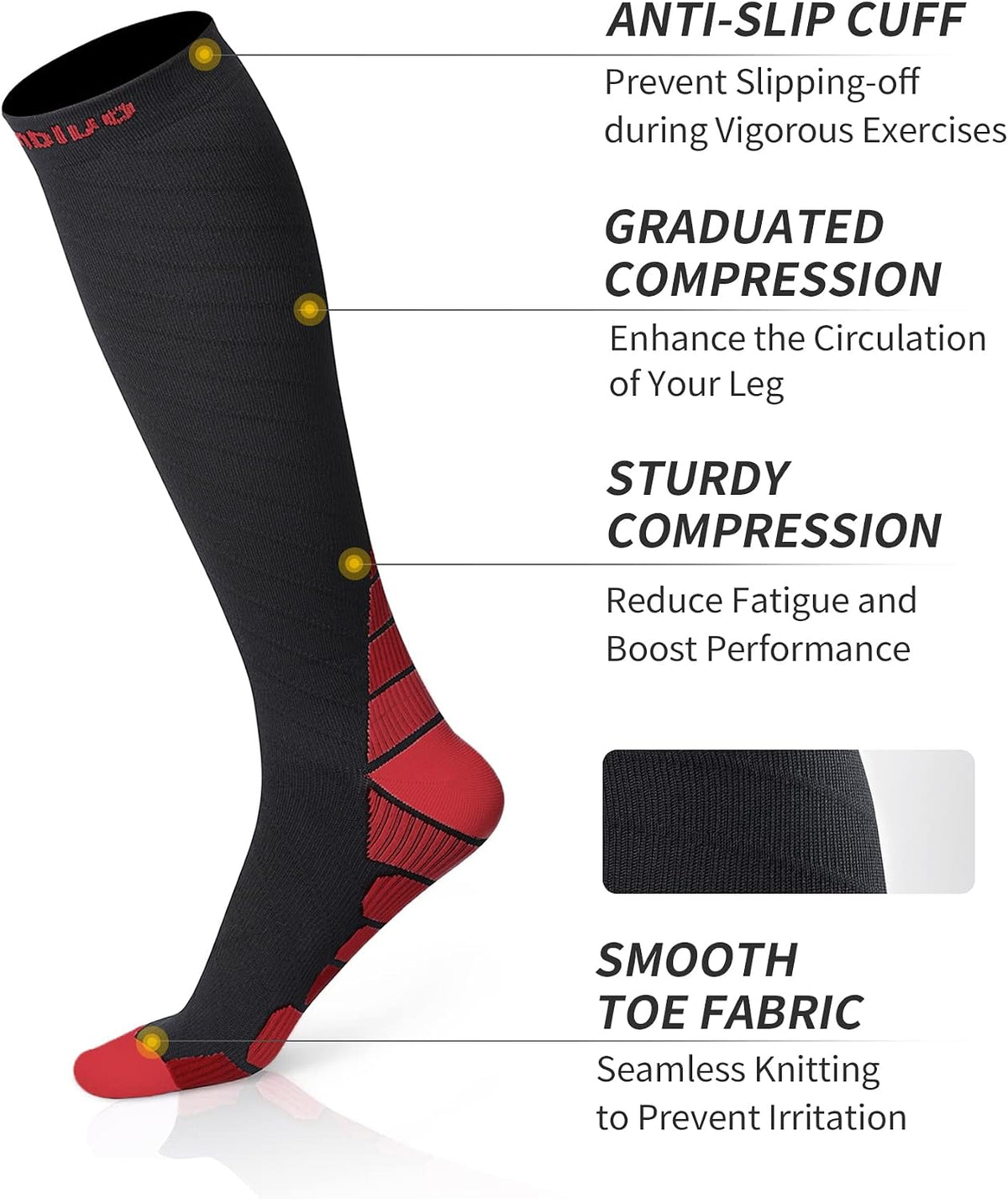 CAMBIVO Compression Socks for Women & Men 2 Pairs, Travel Flight Socks