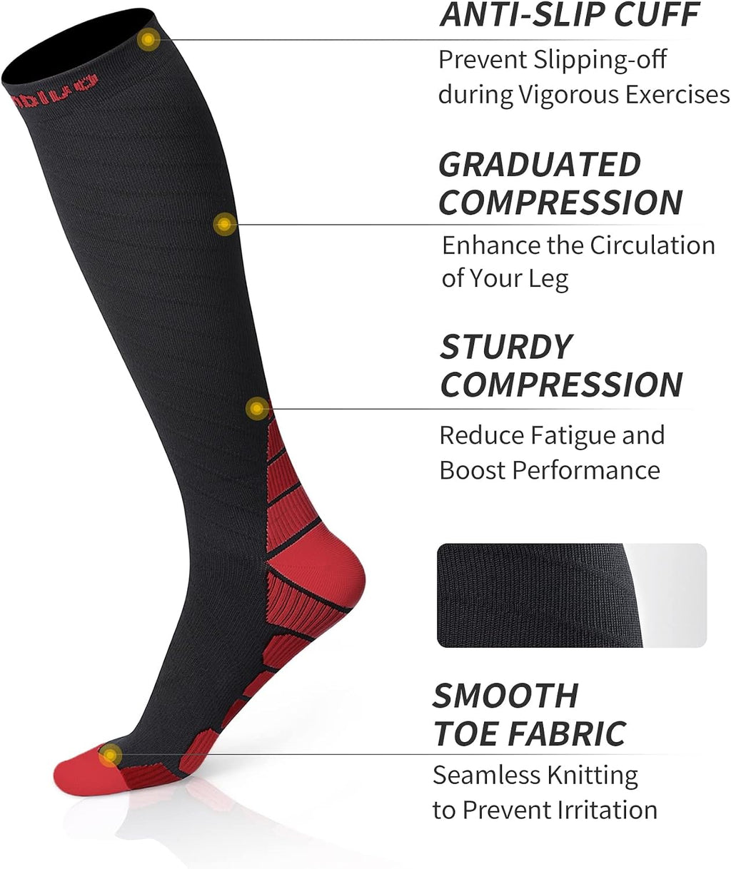 CAMBIVO Compression Socks for Women & Men 2 Pairs, Travel Flight Socks