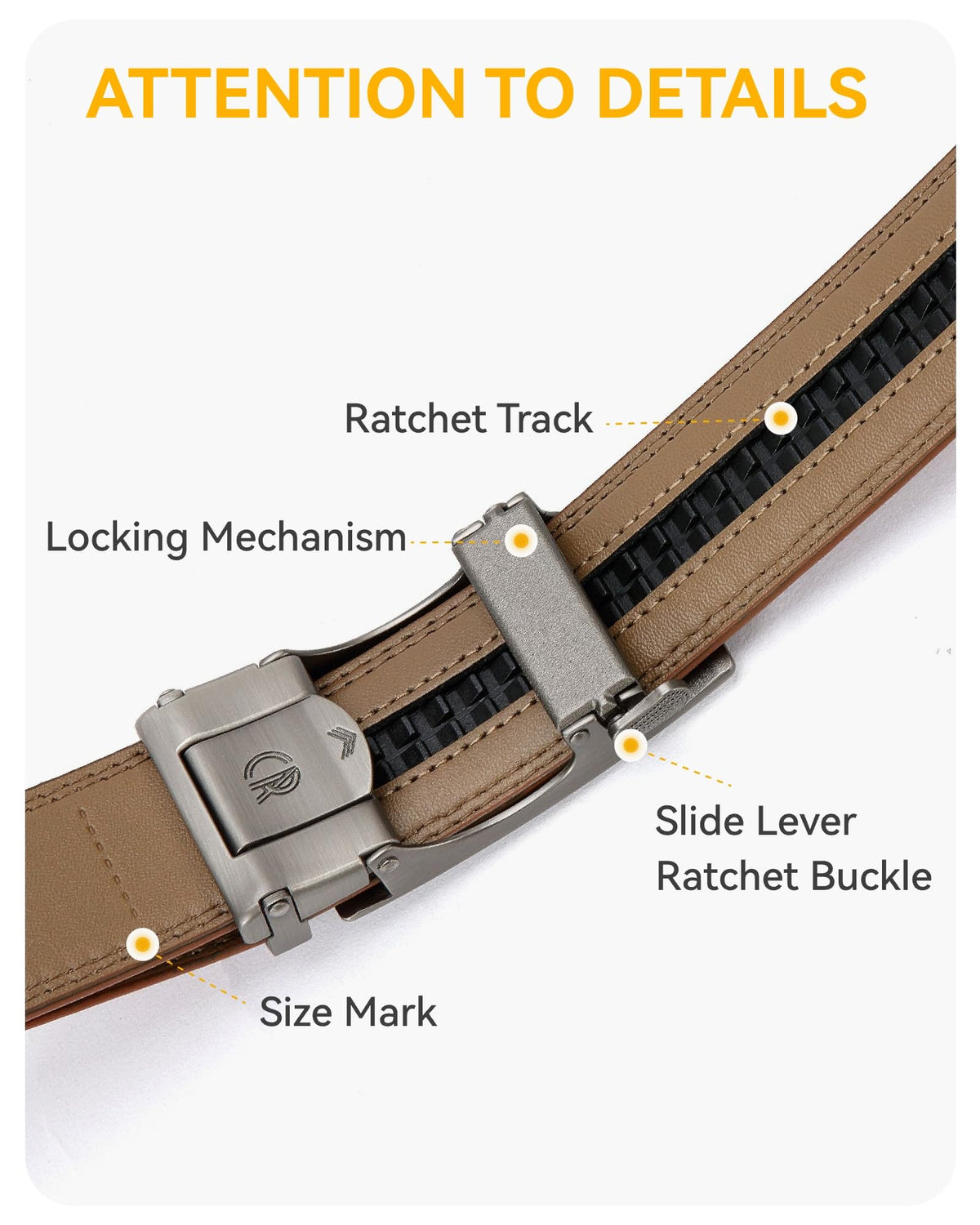 CHAOREN Gürtel Herren, Automatik Ledergürtel Herren 35mm ohne Löcher