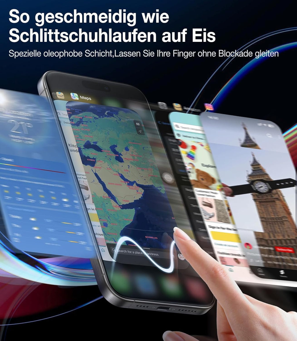 TORRAS für iPhone 18 Pro für Panzerglas TOP 9H+, Auto-Montage, 2 Stück