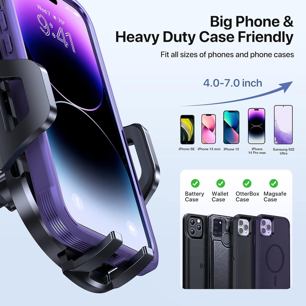 Miracase [2026 Upgraded Handyhalterung Auto Handy Halterung,Universal Car Phone Holder[Stärkste Saugnapf & Lüftungshaken] 360° Drehbar kfz autohalterung Lautsprecher für iPhone Samsung Galaxy Google