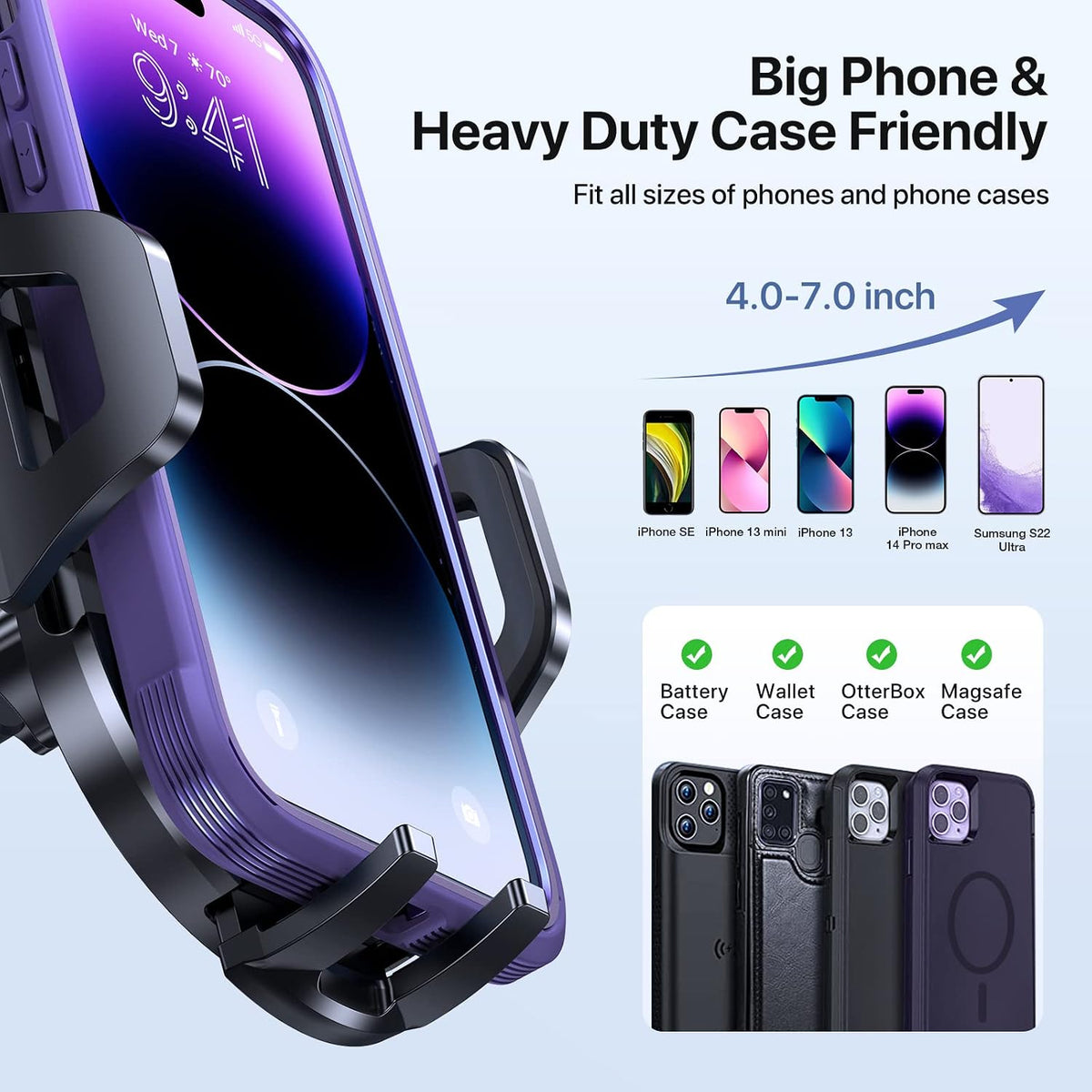 Miracase [2026 Upgraded Handyhalterung Auto Handy Halterung,Universal Car Phone Holder[Stärkste Saugnapf & Lüftungshaken] 360° Drehbar kfz autohalterung Lautsprecher für iPhone Samsung Galaxy Google