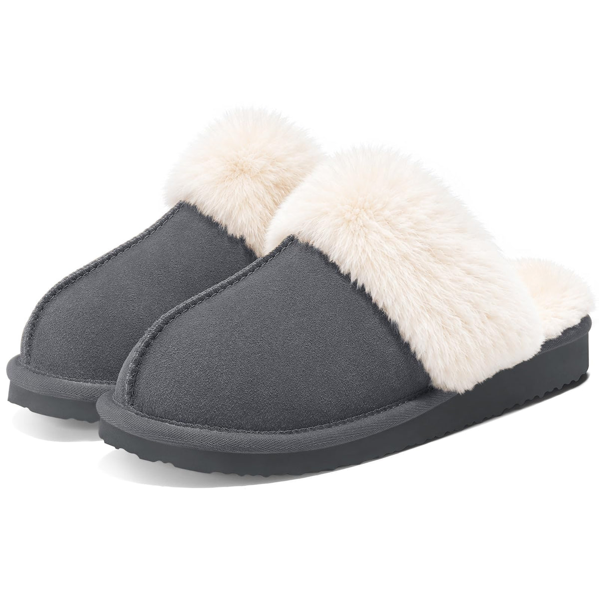 Litfun Fuzzy Slippers for Women Memory Foam Indoor House Shoes
