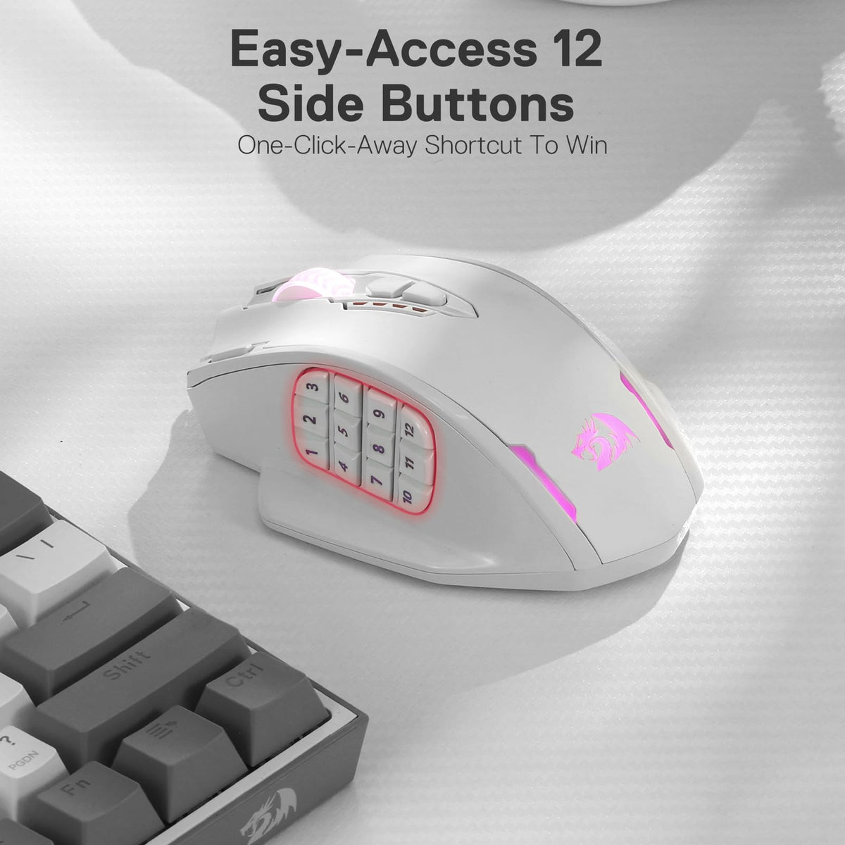 Redragon M908 Impact MMO Gaming Maus Kabelgebunden RGB 12400 DPI