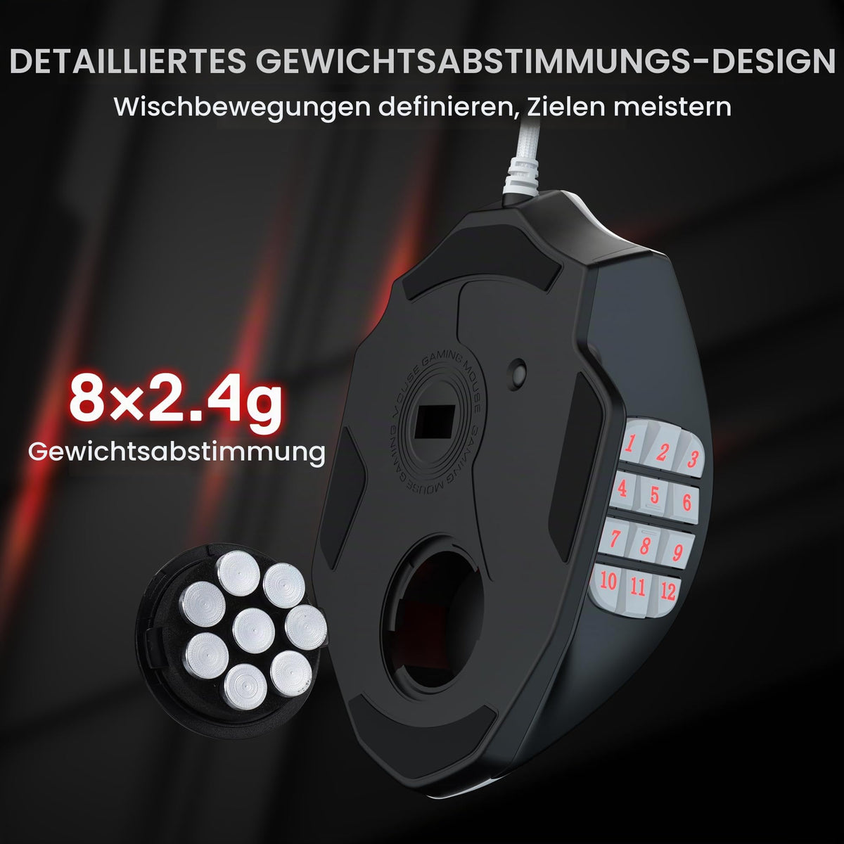 Redragon M908 Impact MMO Gaming Maus Kabelgebunden RGB 12400 DPI