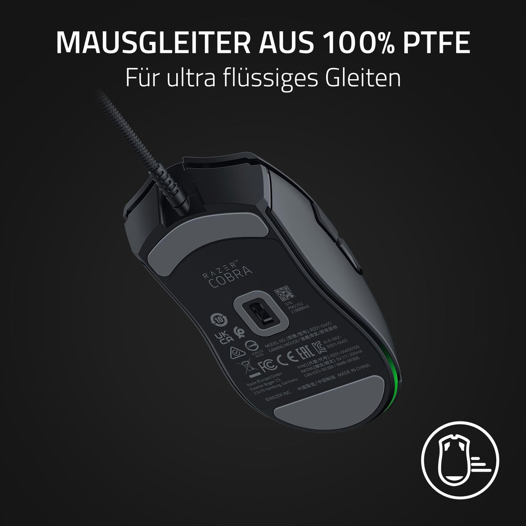 Razer Cobra Pro - kabellose Gaming-Maus mit RGB - Optischer Focus Pro Sensor mit 30K DPI (10 Anpassbare Tasten, HyperSpeed Wireless Polling 8K Hz, Bluetooth, Chroma-Beleuchtung mit 11 Zonen) Weiß