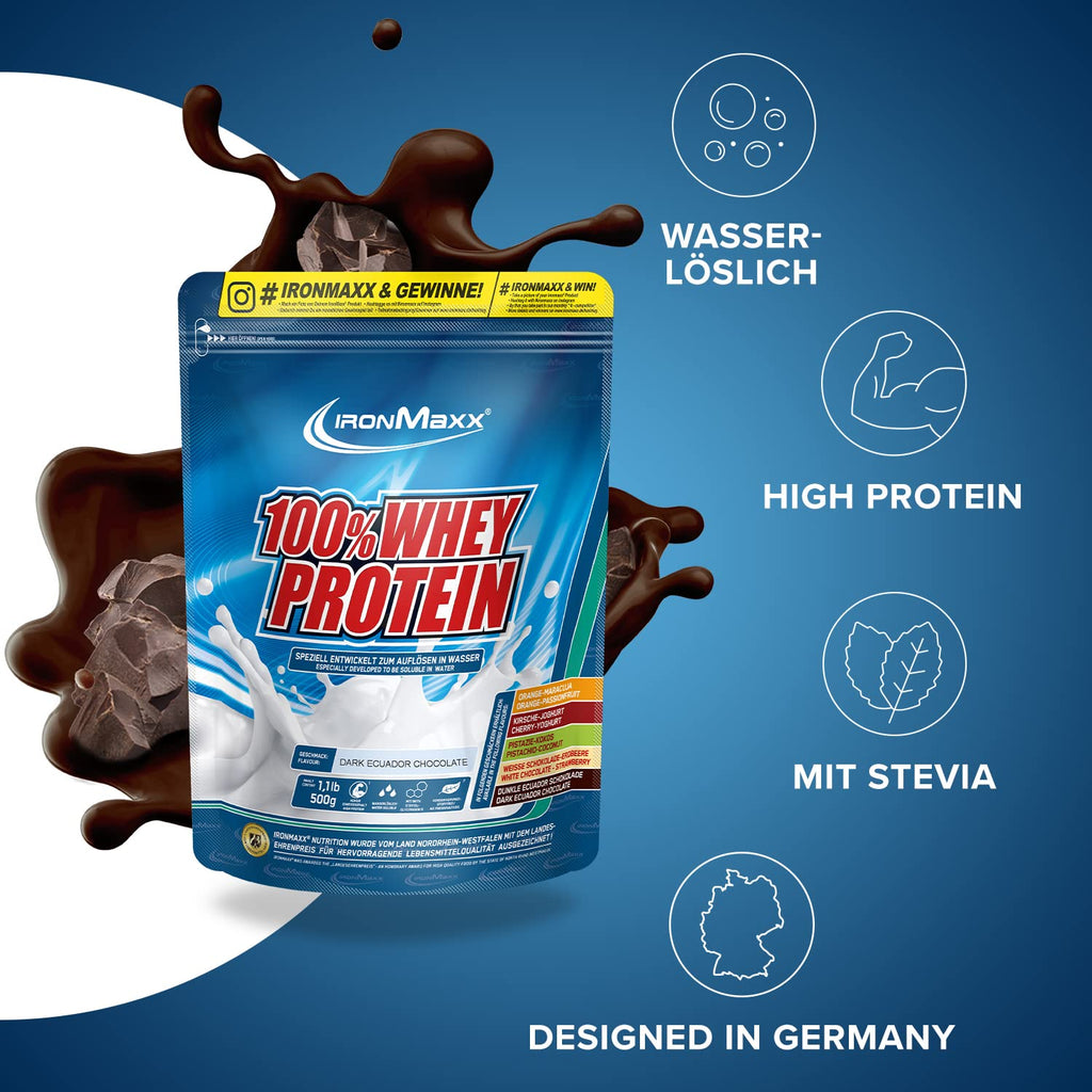 IronMaxx 100% Whey Protein Pulver - French Vanilla 500g Beutel | zuckerreduziertes, wasserlösliches Eiweißpulver aus Molkenprotein | viele verschiedene Geschmacksrichtungen