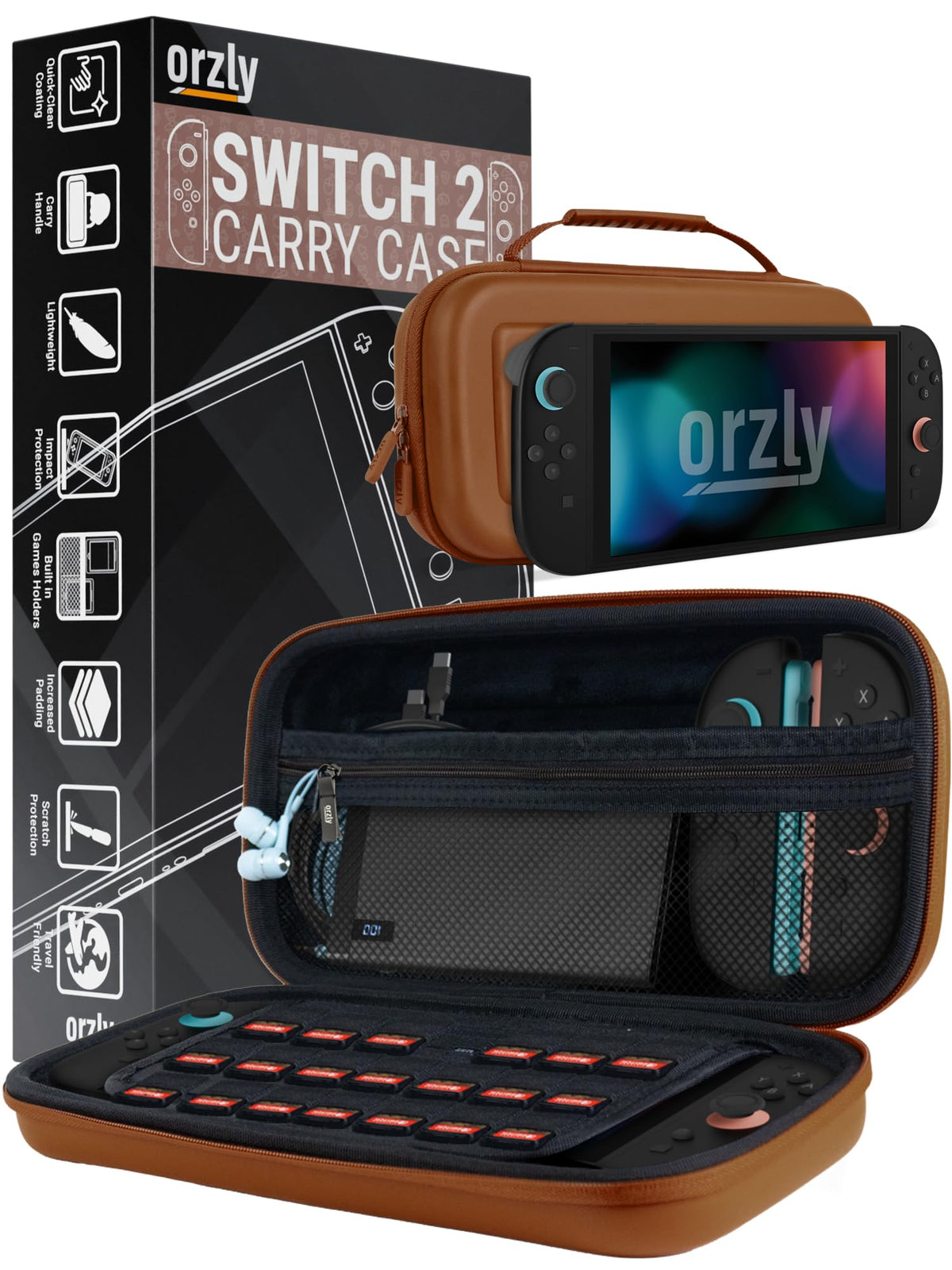 Orzly Tragetasche kompatibel mit Nintendo Switch Lite (2019) – Aufbewahrungstasche - Hartschalen Case/Hülle/Schutzhülle für die Verwendung mit der Nintendo Switch Lite Konsole & Accesoires - ROSA