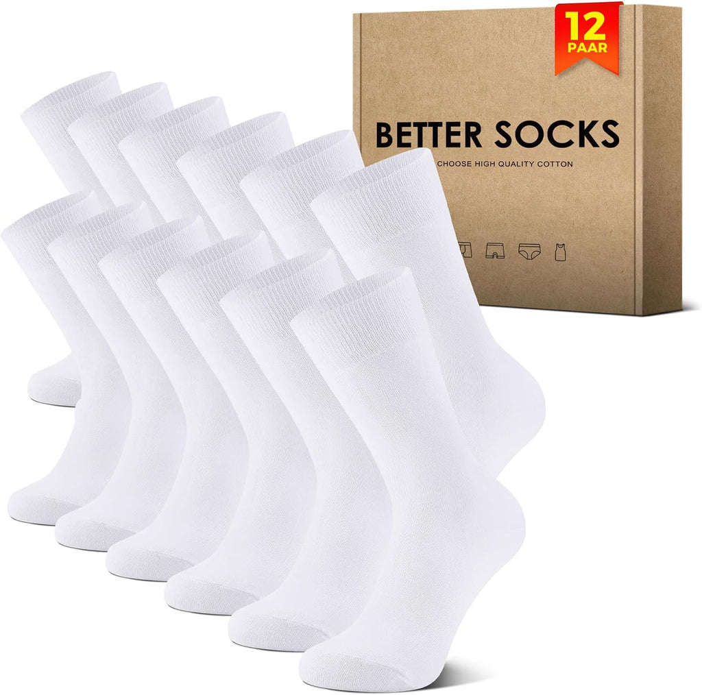 NUOZA 12 Paar Socken Herren Damen Baumwolle Business Atmungsaktive Socks