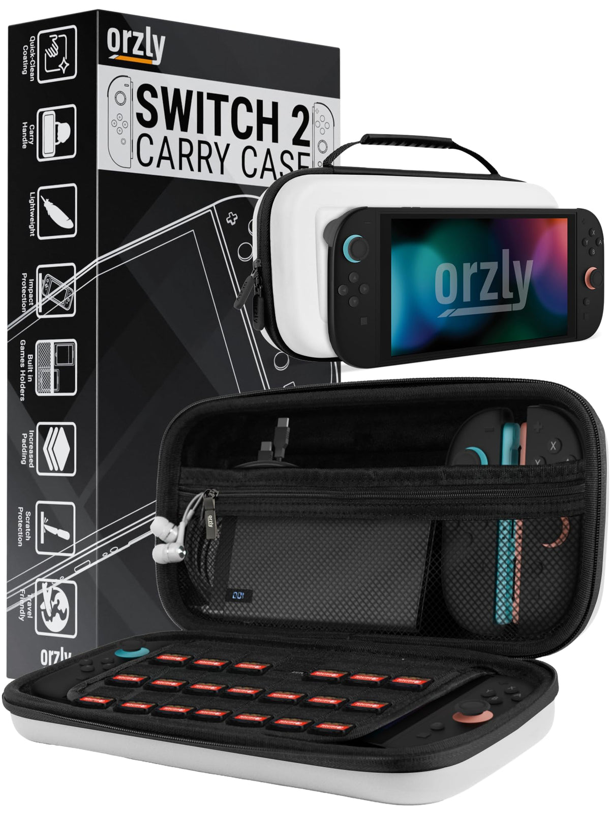 Orzly Tragetasche kompatibel mit Nintendo Switch Lite (2019) – Aufbewahrungstasche - Hartschalen Case/Hülle/Schutzhülle für die Verwendung mit der Nintendo Switch Lite Konsole & Accesoires - ROSA