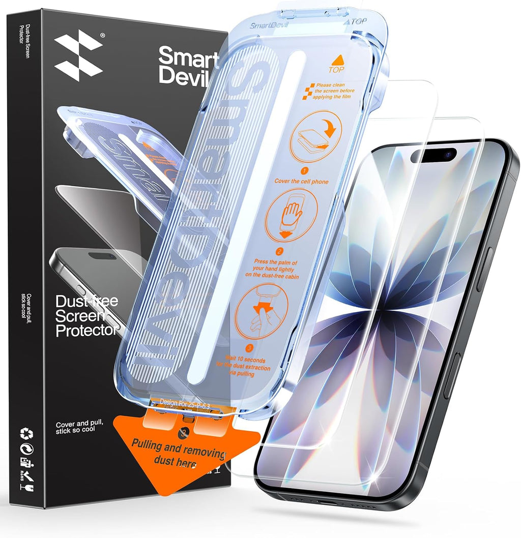 SMARTDEVIL 2 Pack Privatsphäre Schutz für iPhone 17 Panzerglas
