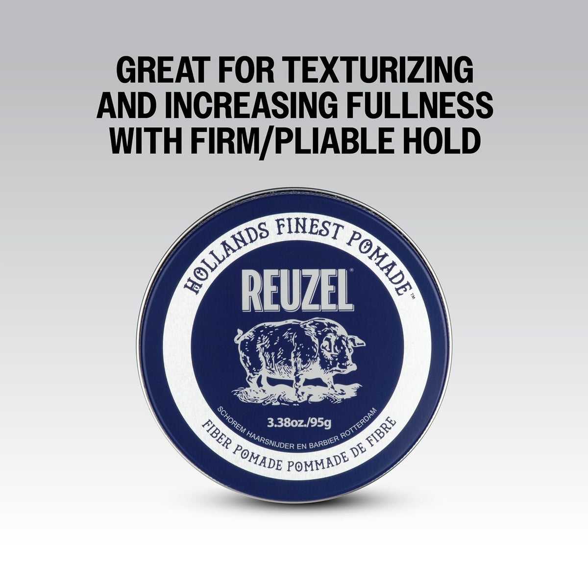 Reuzel Faserpomade, geringer Glanz, fester Halt, texturiertes, volleres Aussehen, im Laufe des Tages leicht neu frisierbar, 3,38 oz/95 g