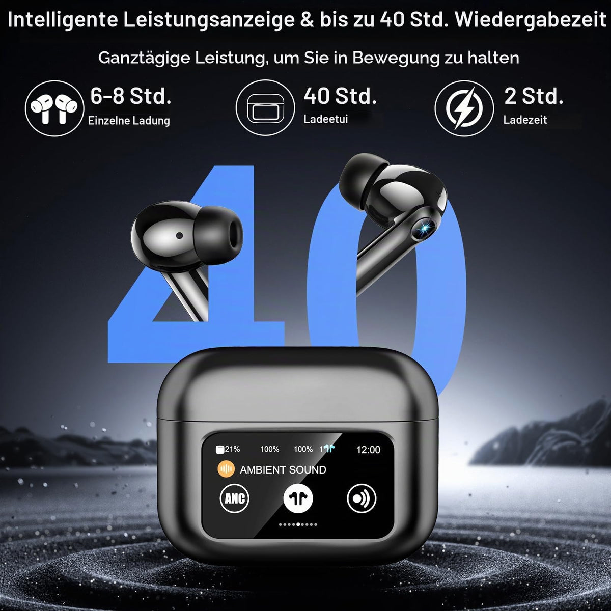 Bluetooth Kopfhörer, Kopfhörer Kabellos Bluetooth 5.4, Tiefer Bass Ohrhörer