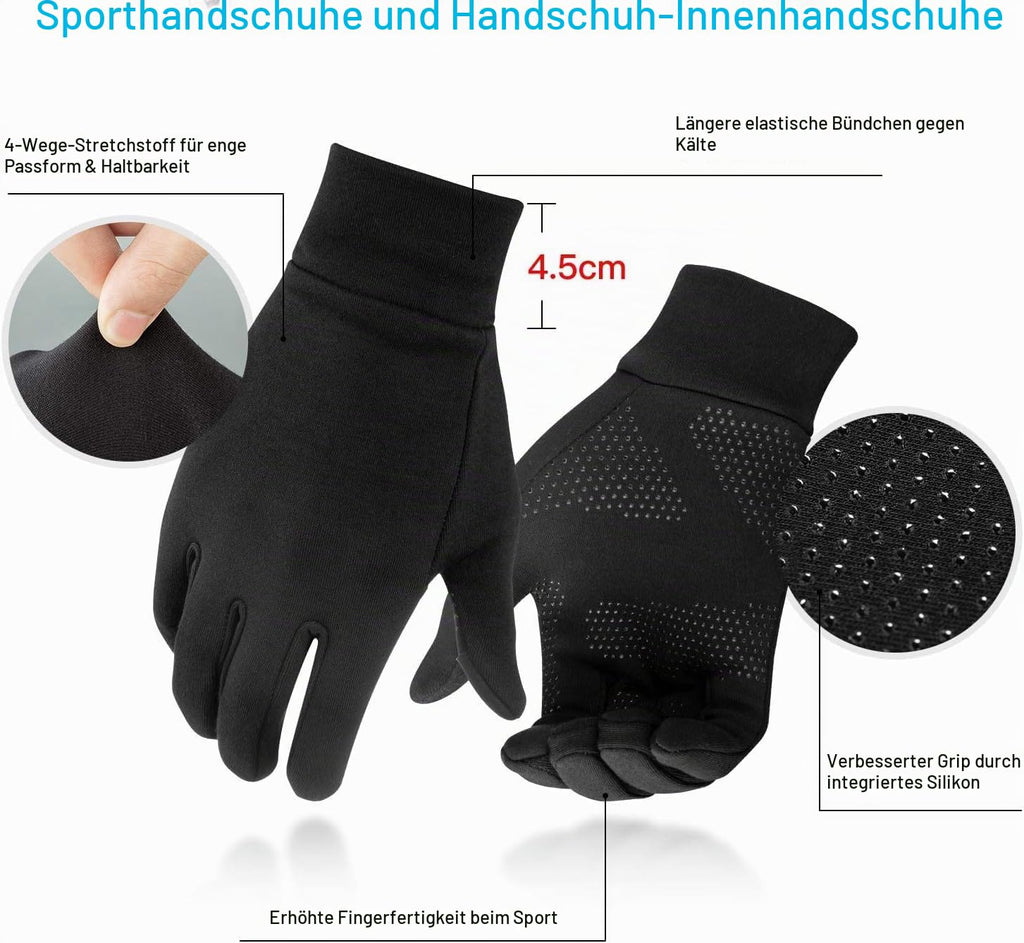Unigear Touchscreen Handschuhe, Herren Damen Sporthandschuhe Handschuhfutter Outdoor Laufhandschuhe Warme Winddichte Winterhandschuhe Anti-Rutsch Full Finger für Laufen, Fahren, Radfahren, Wandern