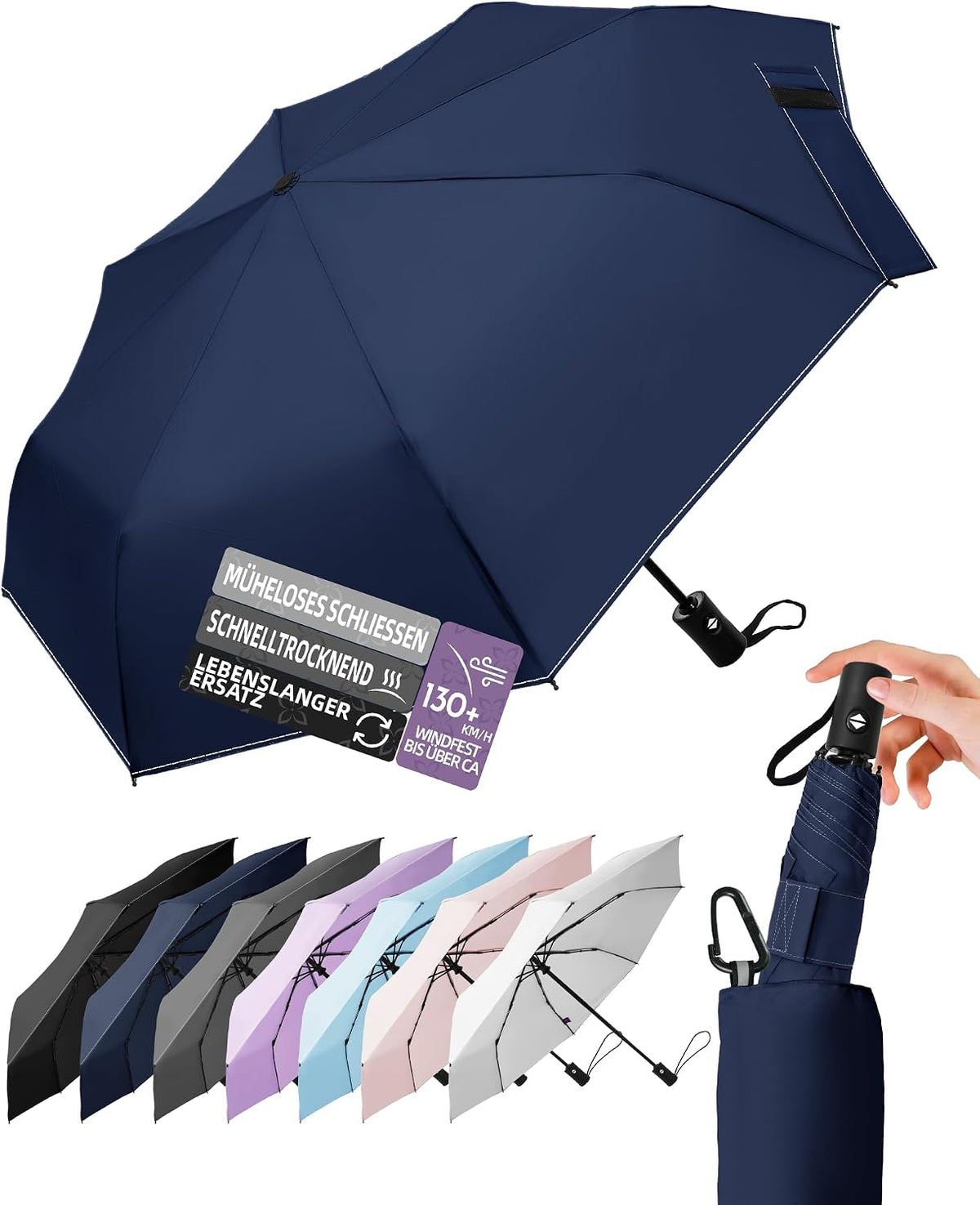 LILAC Regenschirm Klein Stabil Windfest