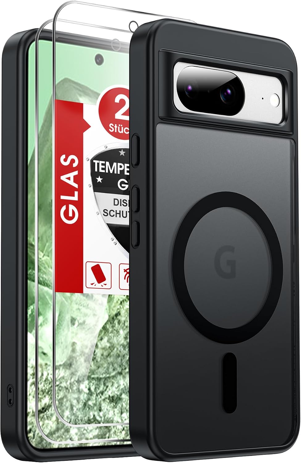 LeYi für Samsung Galaxy A06 4G Hülle für Magsafe mit 2X Panzerglas-Schwarz