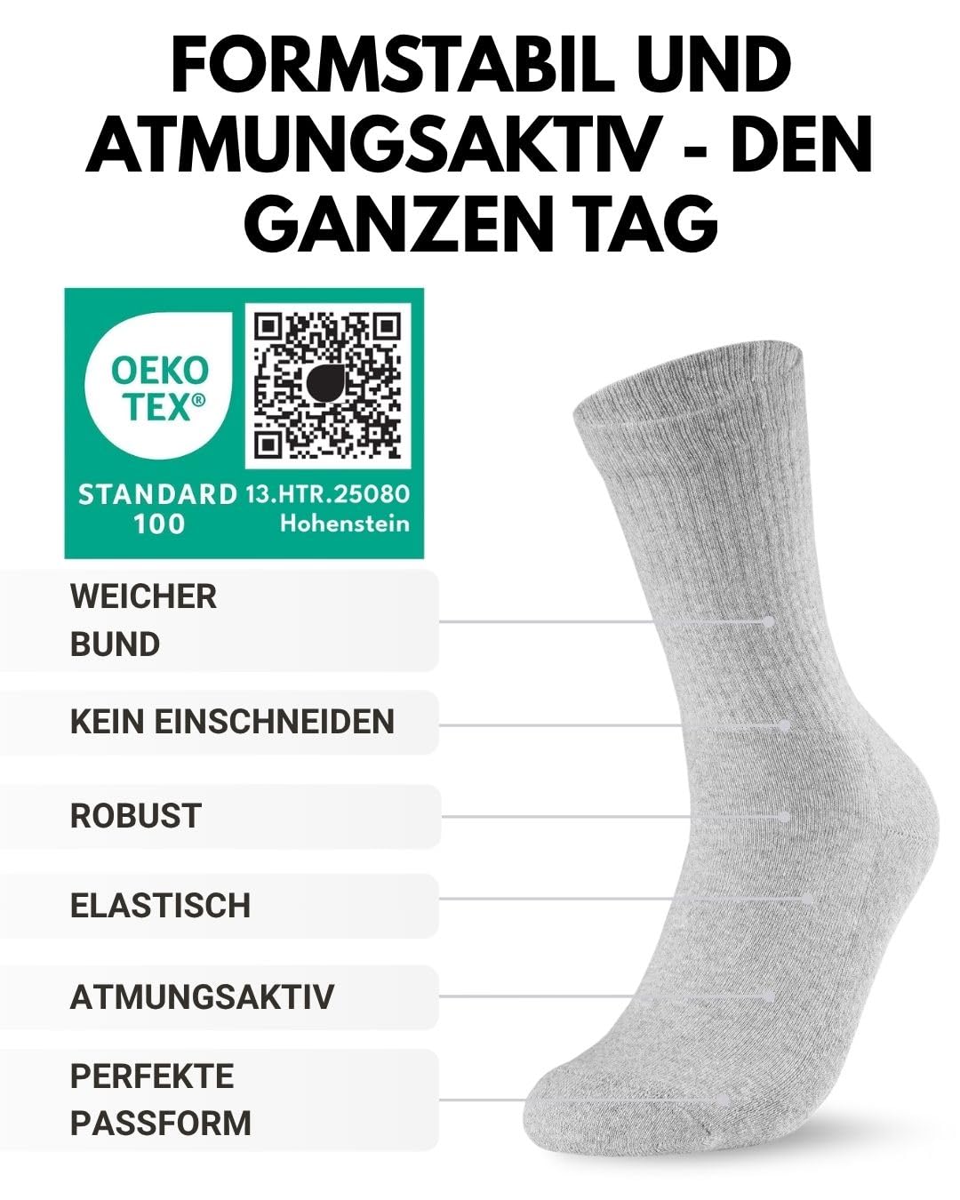 10 Paar Sportsocken Tennissocken Herren Damen Atmungsaktive Crew Socken Baumwolle