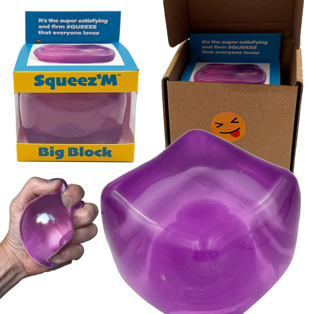 Original BigBlok Premium Stress Cube, Squishy Fidget Toy, Kids & Adults