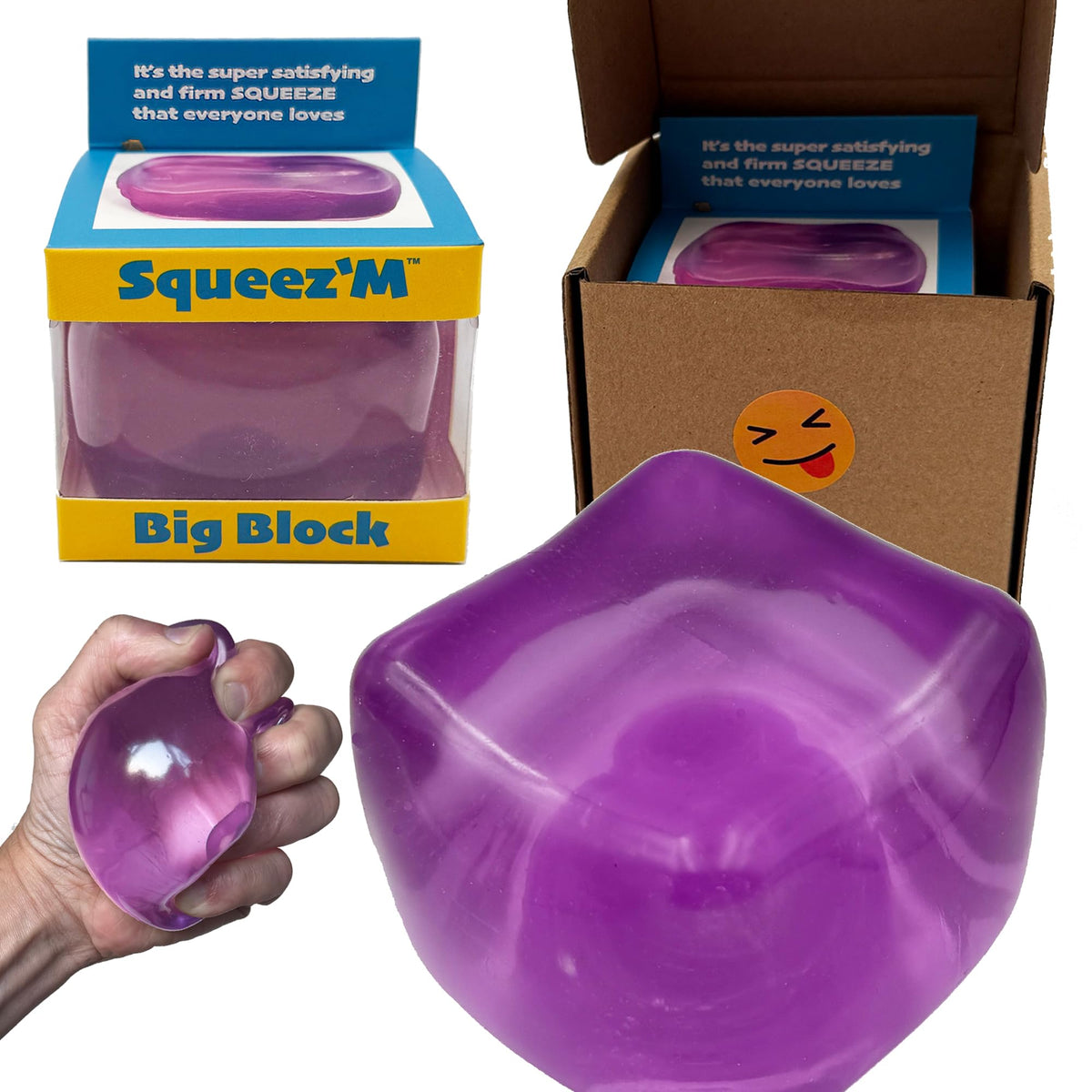 Original BigBlok Premium Stress Cube, Squishy Fidget Toy, Kids & Adults