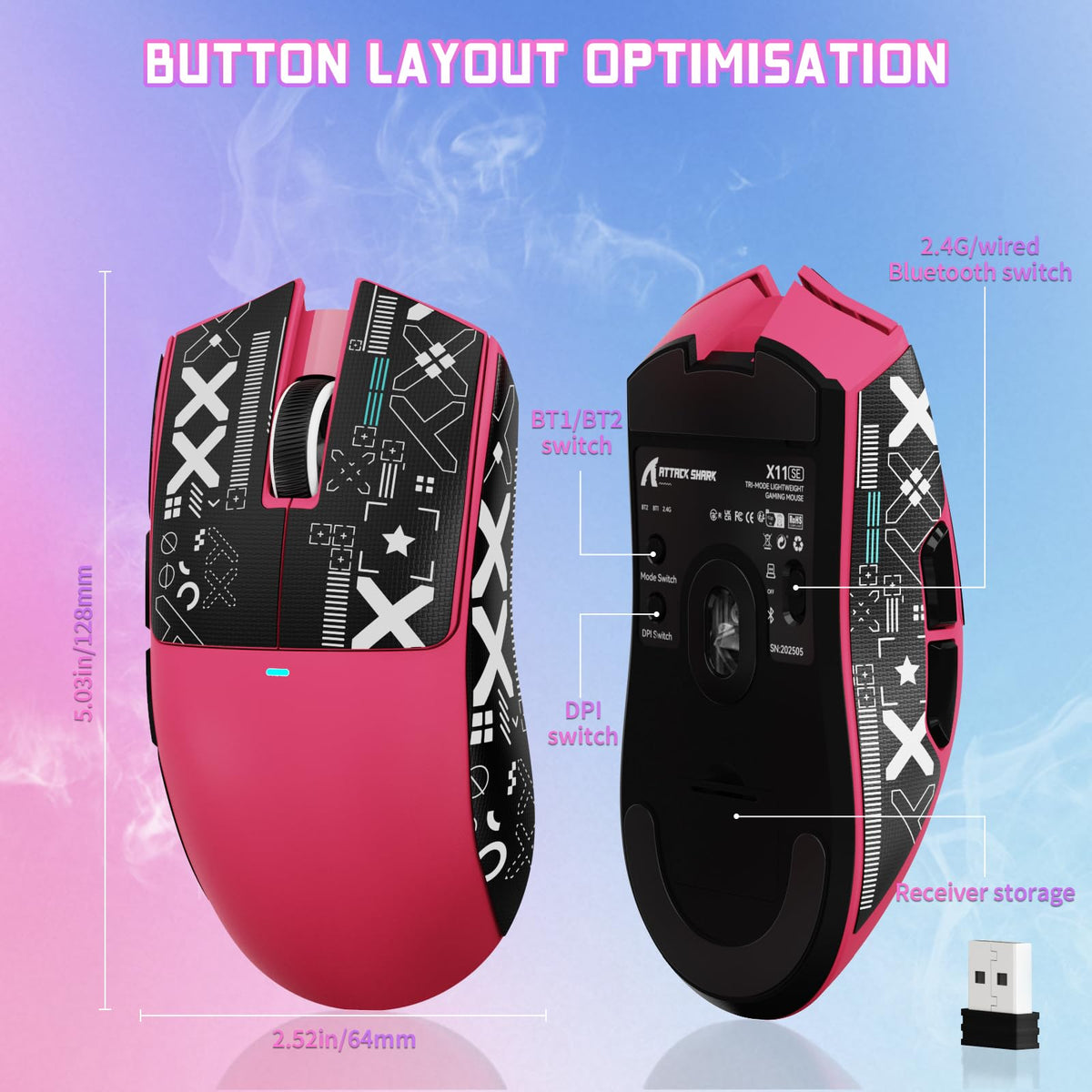ATTACK SHARK X11SE Kabellose Gaming-Maus