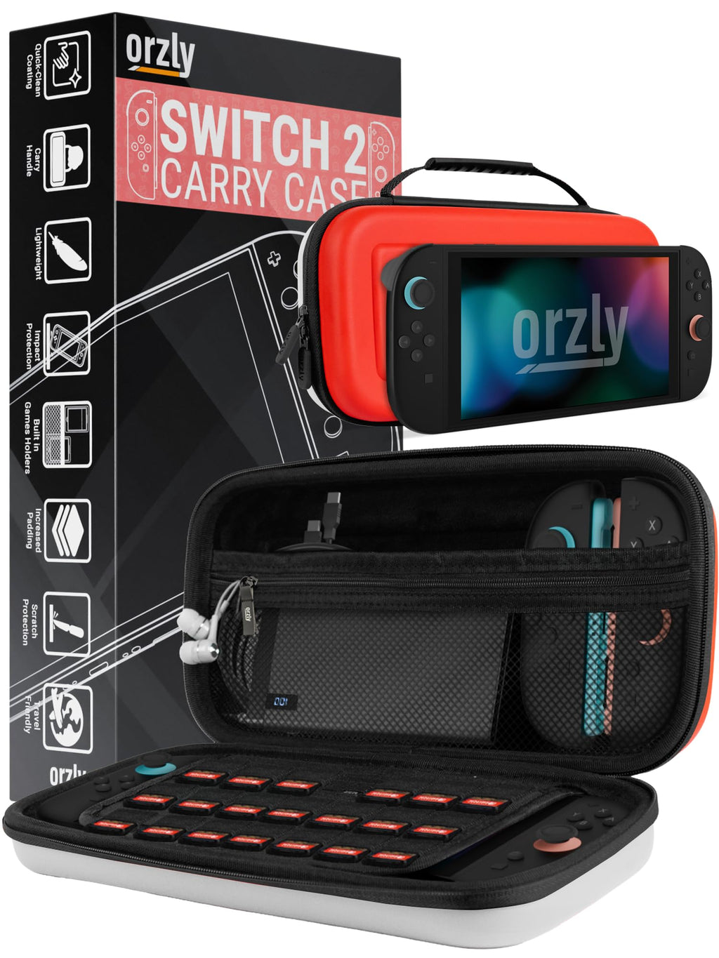 Orzly Tragetasche kompatibel mit Nintendo Switch Lite (2019) – Aufbewahrungstasche - Hartschalen Case/Hülle/Schutzhülle für die Verwendung mit der Nintendo Switch Lite Konsole & Accesoires - ROSA