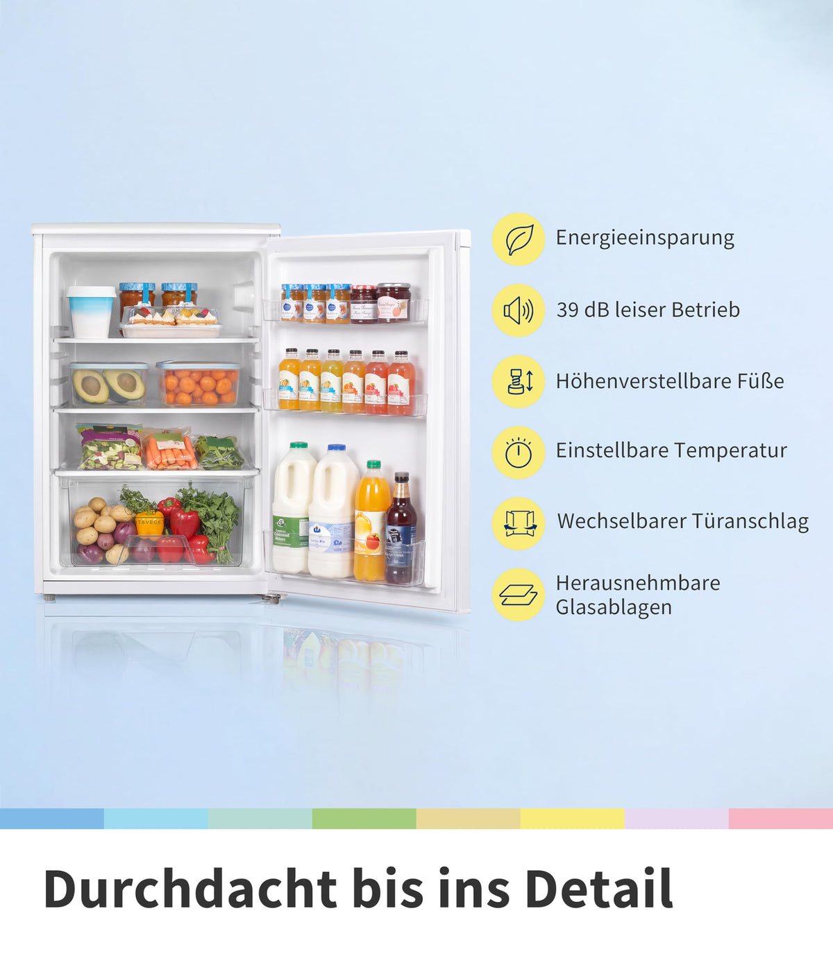 Comfee 113L kühlschrank mit gefrierfach, 35dB, Inverter Kompressor, EEK D