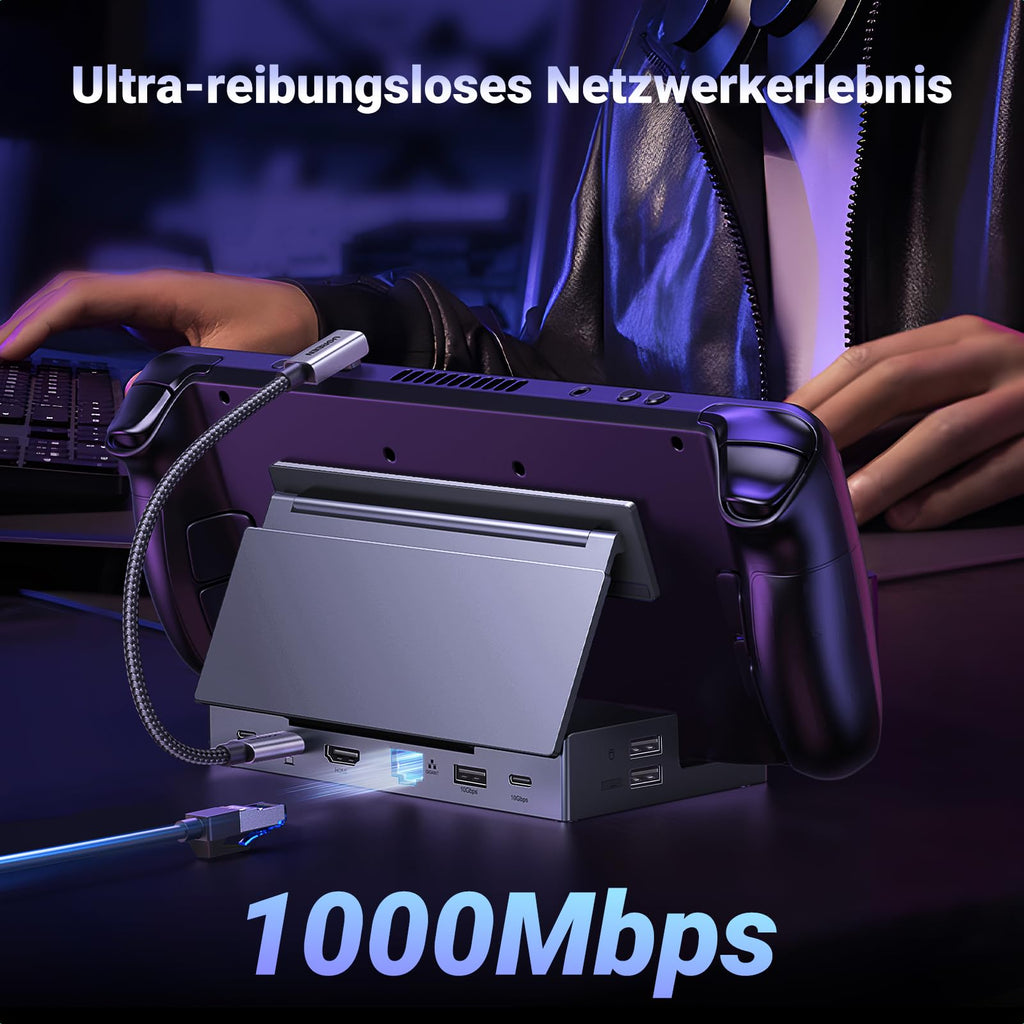 UGREEN Steam Deck Dock mit HDMI 4K@120Hz, Verstellbares Docking Station