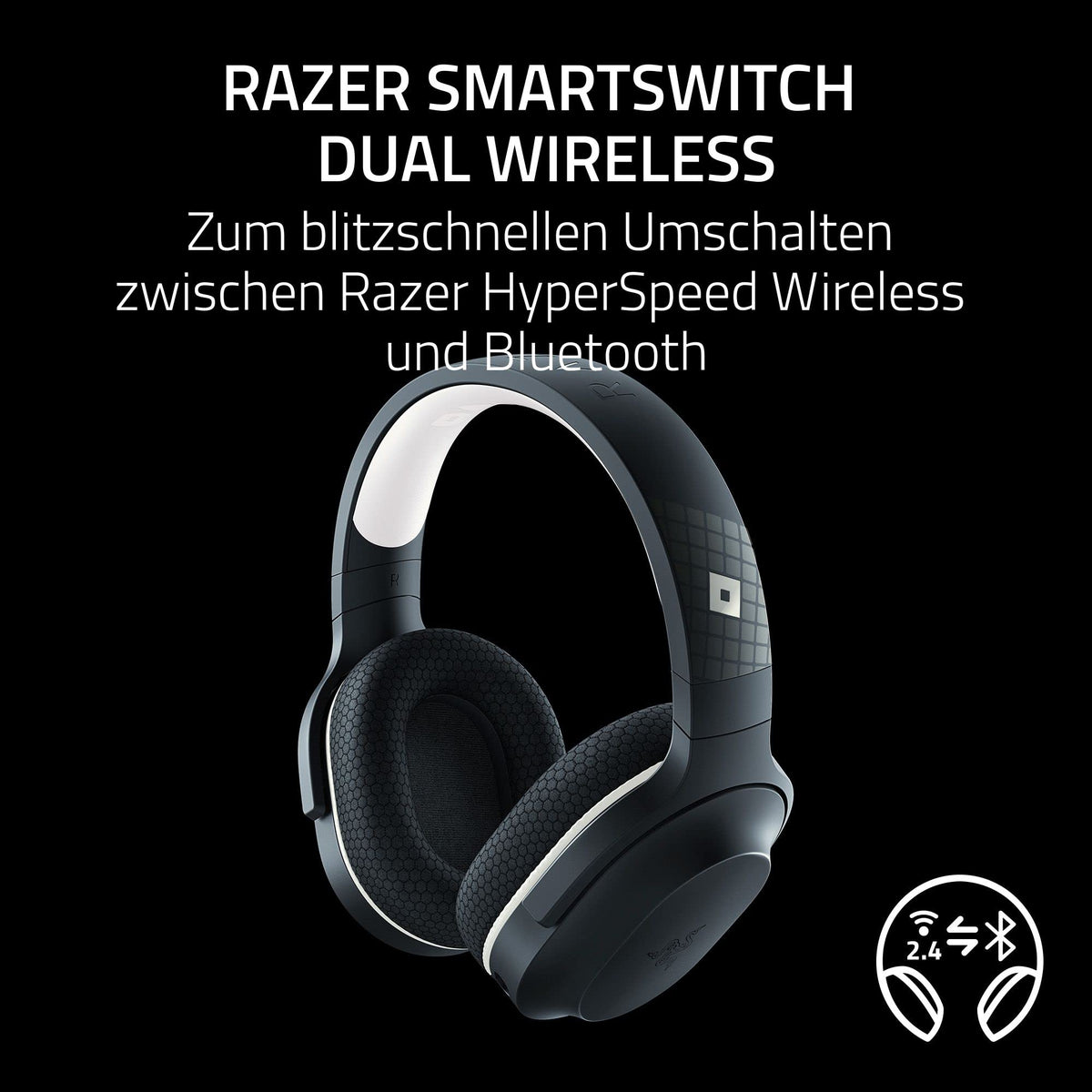 Razer Barracuda X - Kabelloses Multiplattform-Headset für Gaming und Mobile Geräte (SmartSwitch Dual Wireless, Triforce 40mm, Mikrofon mit Nierencharakteristik, 50h Akku, USB-C) Schwarz