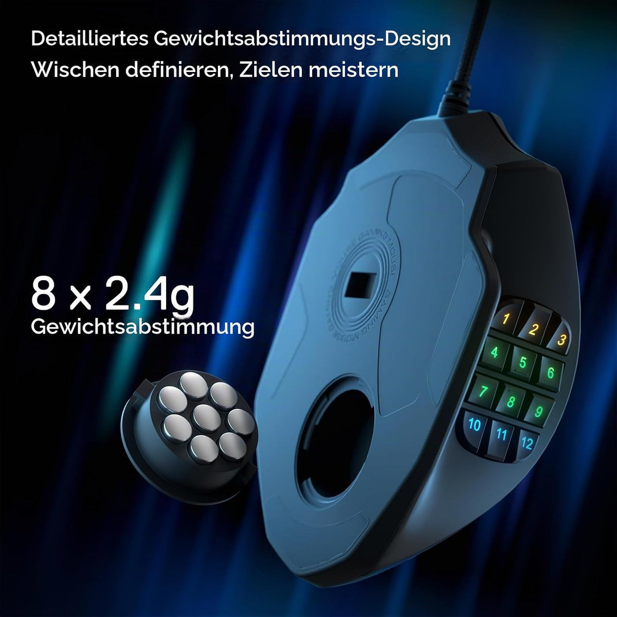 Redragon M908 Impact MMO Gaming Maus Kabelgebunden RGB 12400 DPI
