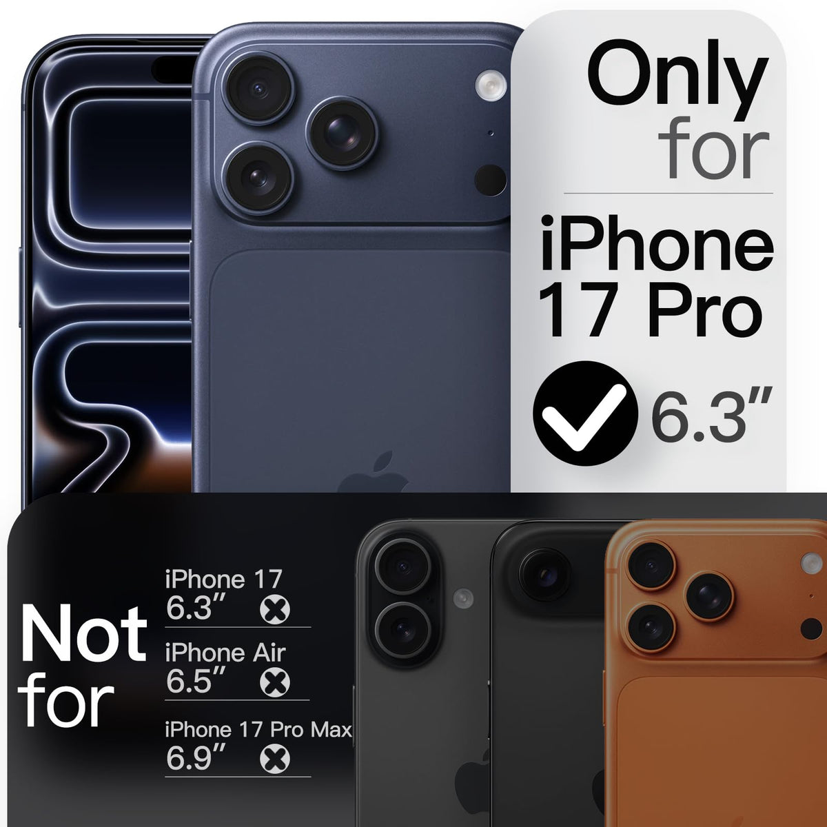 JETech Magnetische Dünne Hülle für iPhone 18 Pro, Schwarz