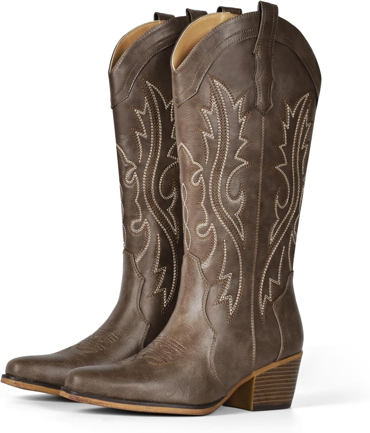 IUV Cowboystiefel für Damen Western Cowgirl Stiefel wadenhoch mit spitzer Kappe