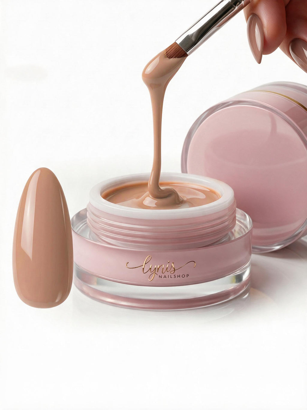No File Aufbaugel Gelnägel ALMOND NUDE 15ml UV Gel selbstglättend o. Feilen