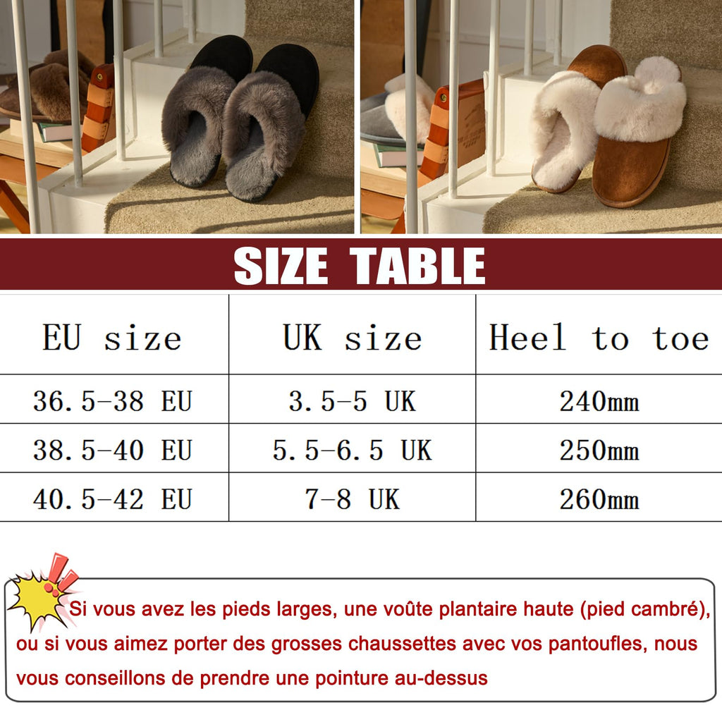 Misolin Chaussons Femme Homme Hiver Chaudes Maison Mémoire Mousse Pantoufle