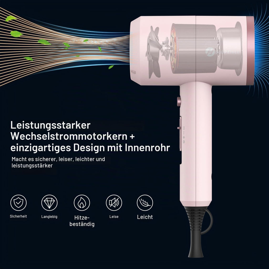 Ionen Föhn AC Motor 1800W Haartrockner slopehill Schnelltrocknen Hair Dryer
