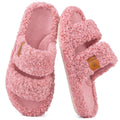 EverFoams Womens Fuzzy Open-toe Slippers Memory Foam Indoor House Shoes