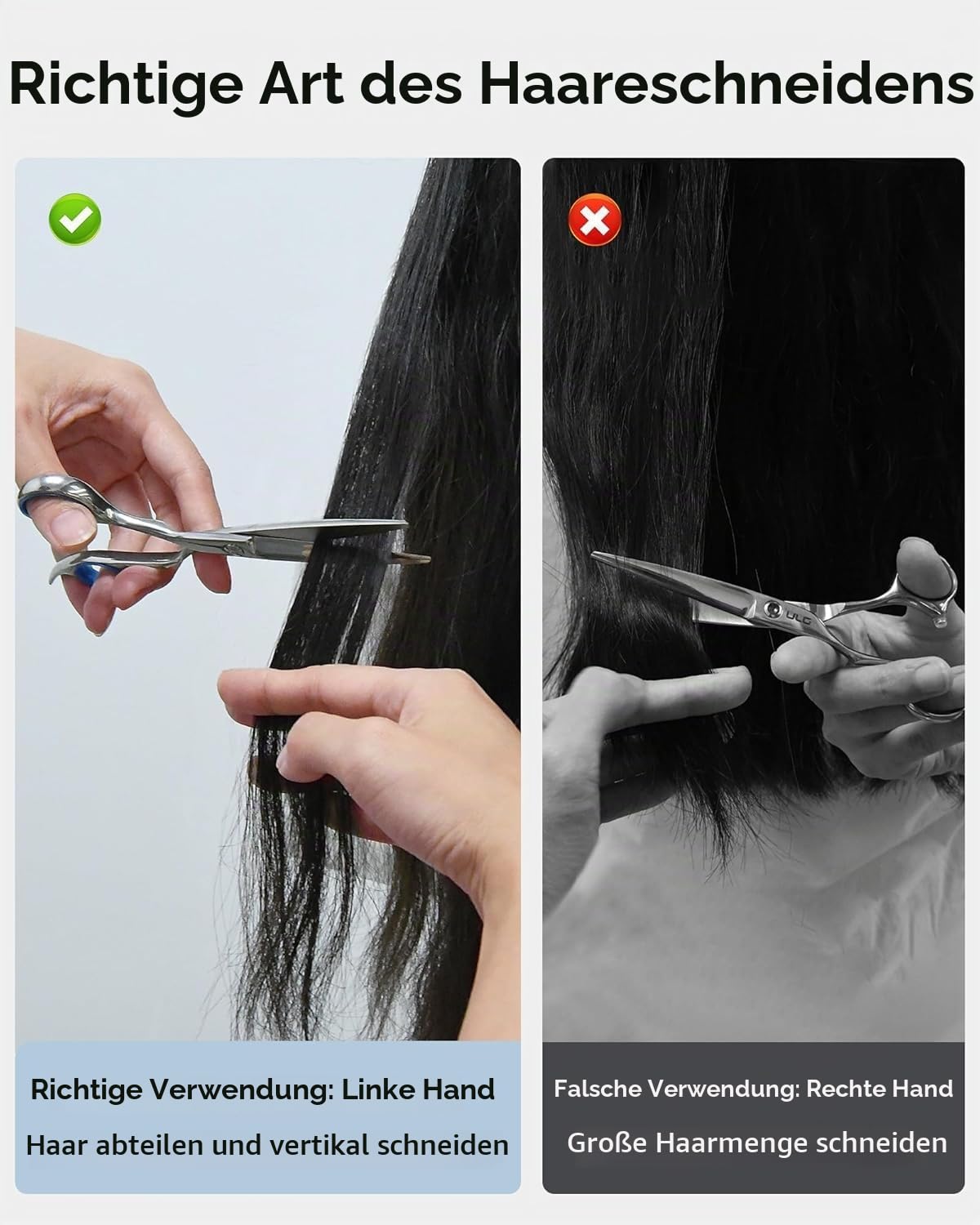 Haarschere Scharfe Friseurschere ULG 6.5 Zoll Präziser Schnitt Haarschnitt japanischer rostfrei edelstahl Rasiermesserscharf Effilierscheren