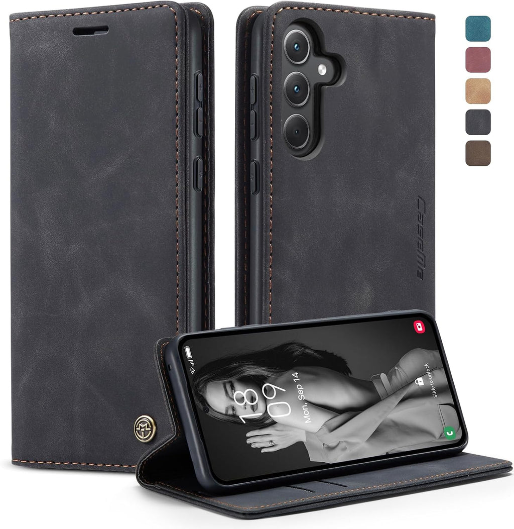 Handyhülle für Honor Magic 6 Pro hülle Premium PU klapphülle RFID Lederhülle Faltbare Schutzhülle Kartenfach Standfunktion Handytasche hülle Honor Magic 6 Pro 5G - Schwarz