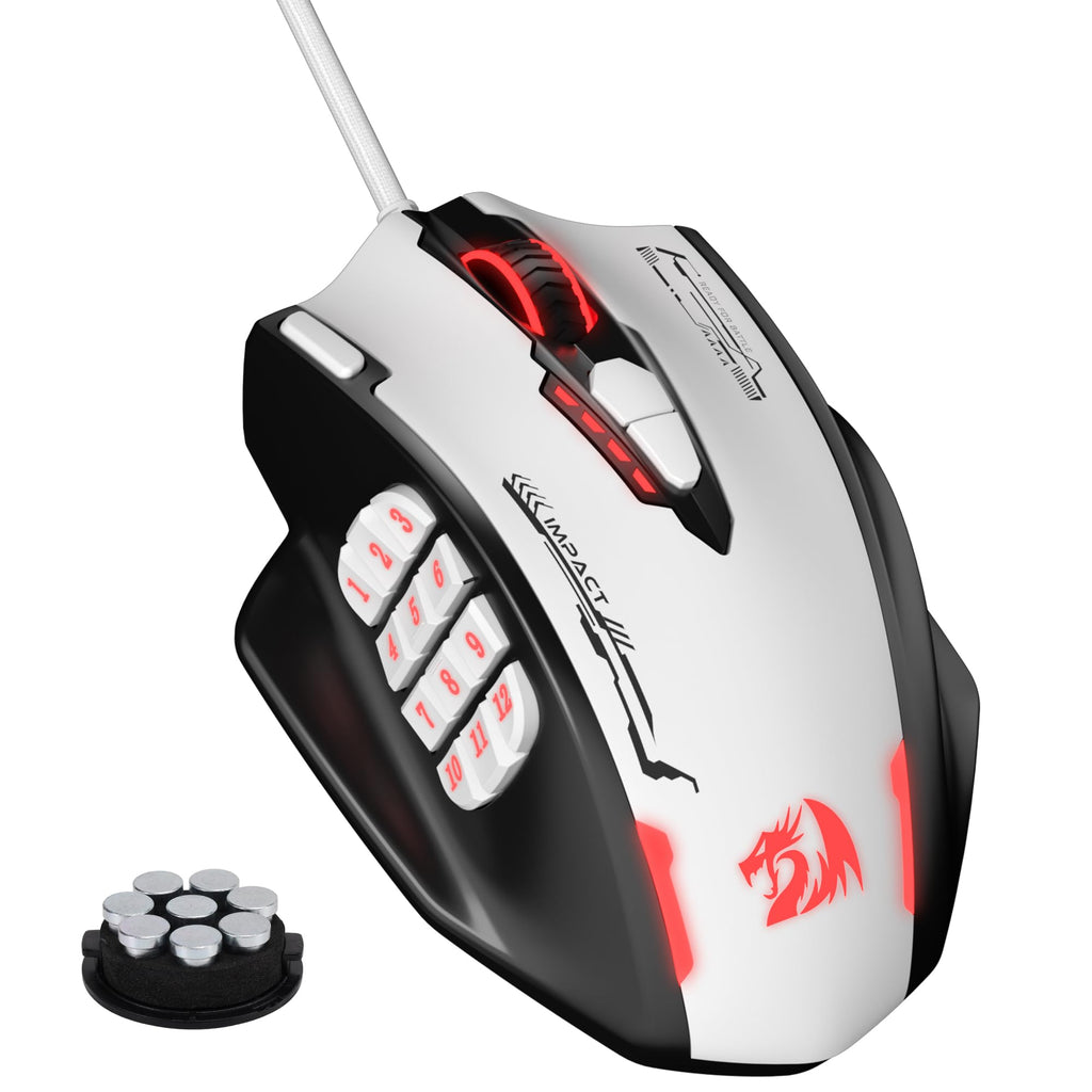 Redragon M908 Impact MMO Gaming Maus Kabelgebunden RGB 12400 DPI