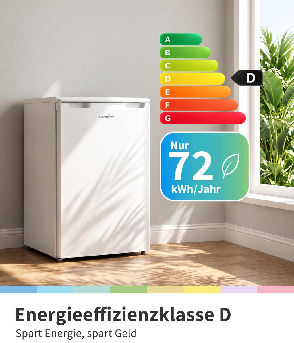 Comfee 113L kühlschrank mit gefrierfach, 35dB, Inverter Kompressor, EEK D