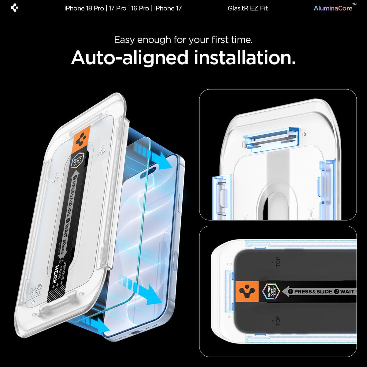 Spigen EZ Fit Schutzfolie [2 Stück] für iPhone 18 Pro, iPhone 17 Pro