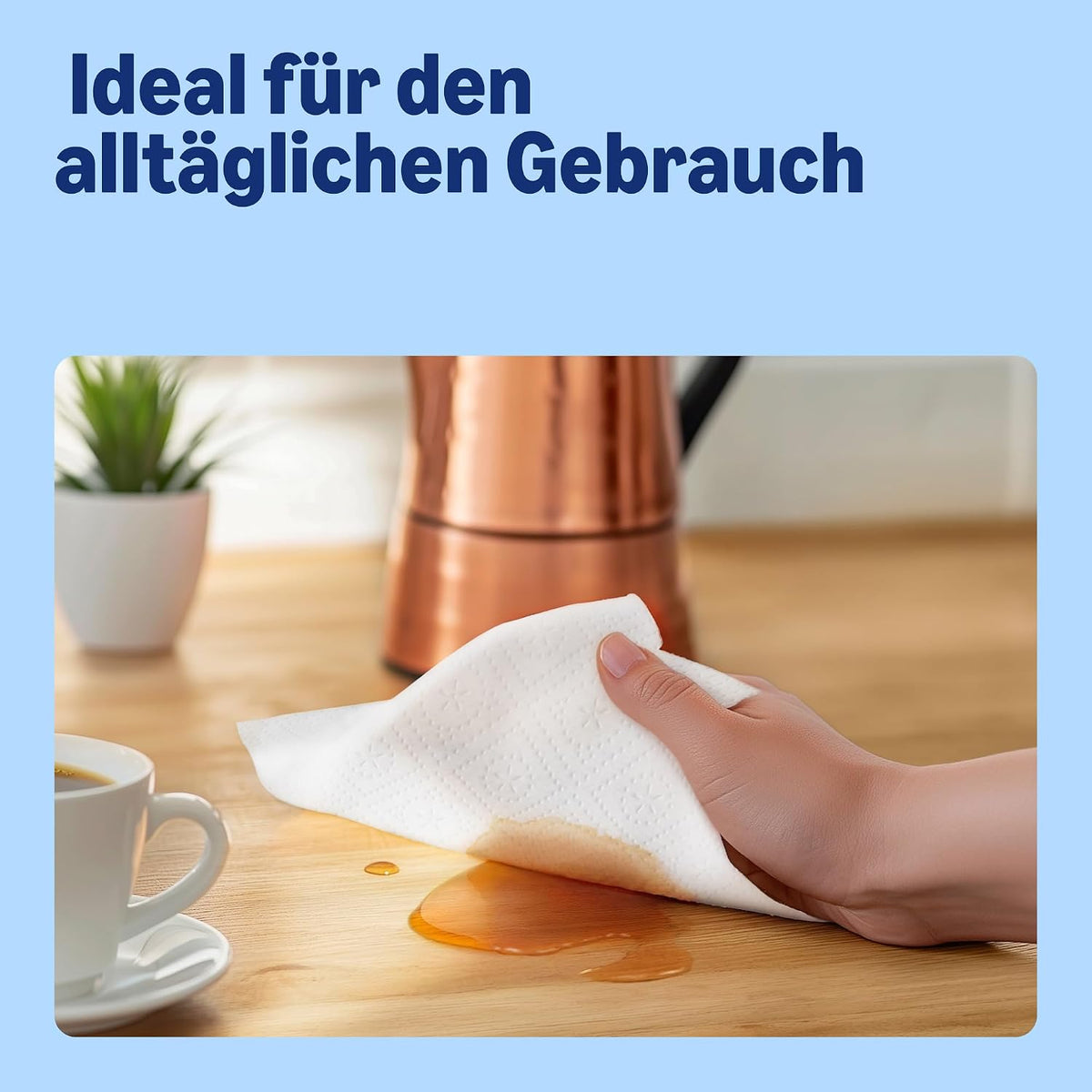 by Amazon Küchenrolle, 3-lagig, 4 Rollen (4 Rollen, 1-er Pack), 64 Blätter pro Rolle, FSC-Zertifiziert