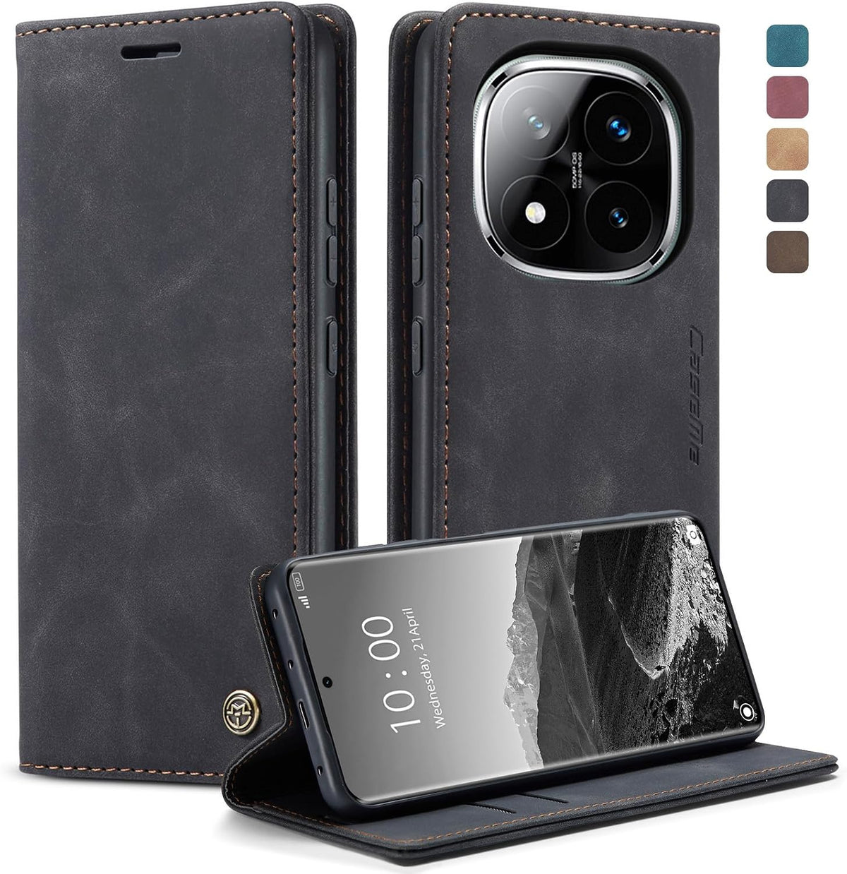 KZB für Xiaomi Redmi Note 15 Hülle, Magnet Leder Klapphülle Stoßfest