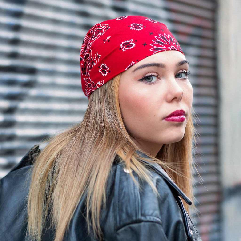 Bandana 100% Coton Qualité Premium - Epaisseur Supérieure - 20 Couleurs Exclusives - Motif Paisley