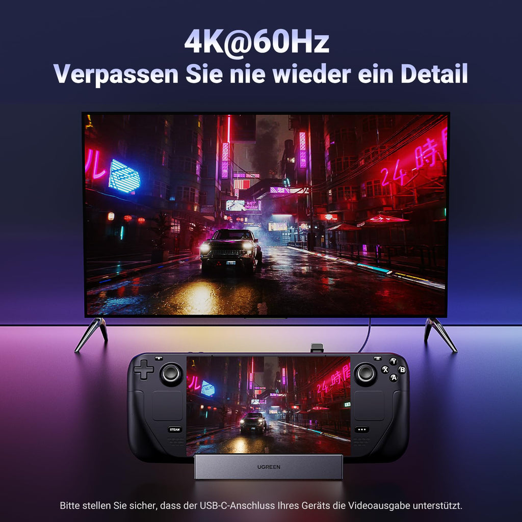 UGREEN Steam Deck Dock mit HDMI 4K@120Hz, Verstellbares Docking Station
