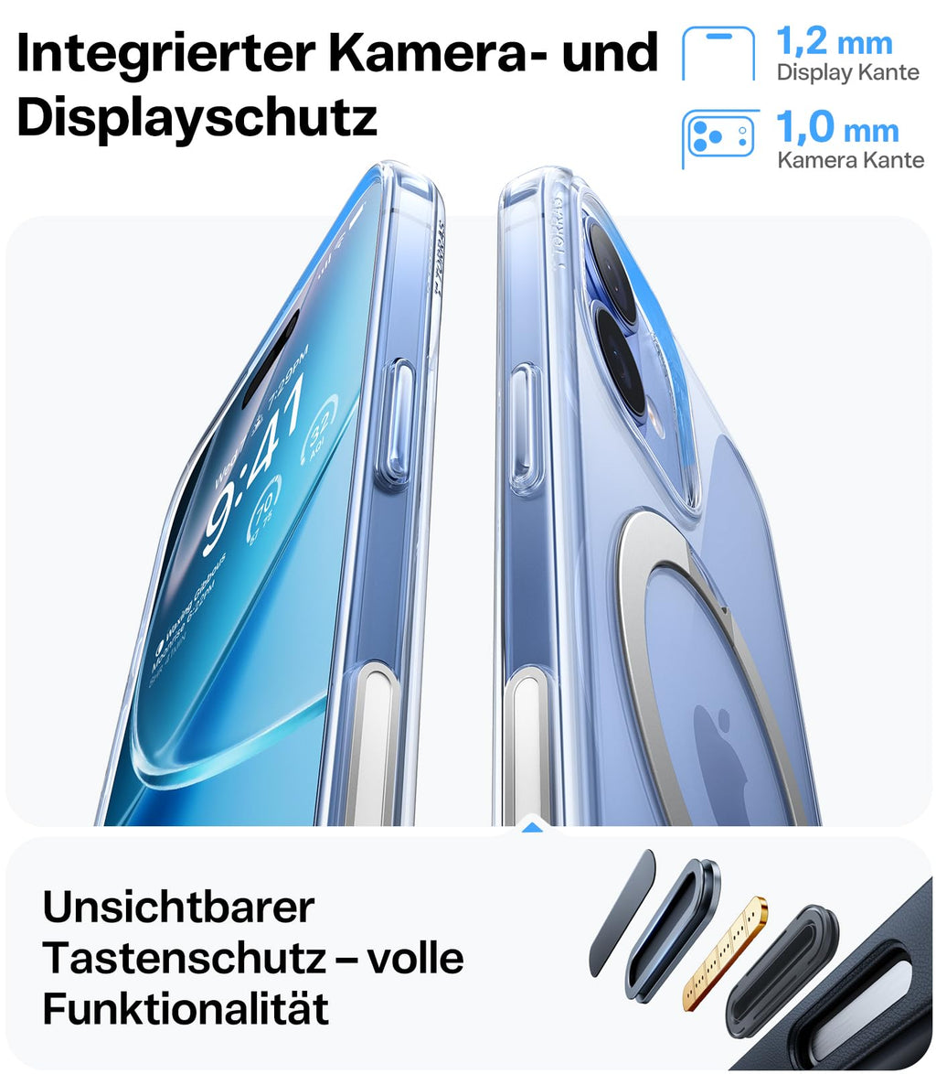 TORRAS Ostand Q3 Spin für iPhone 18 Pro Hülle für MagSafe 360°Stand Schwarz