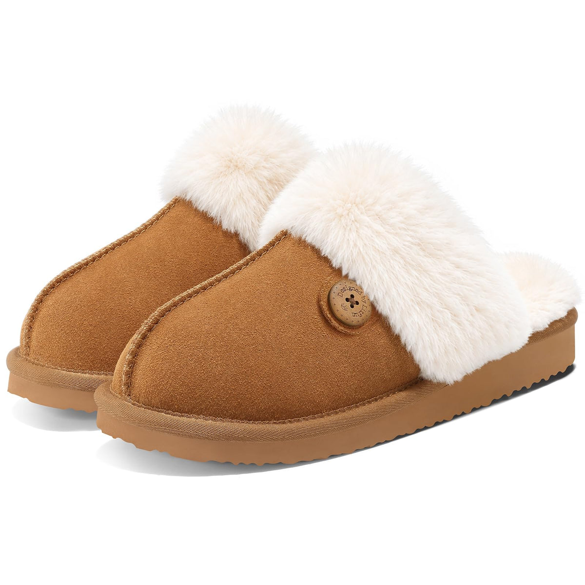 Litfun Fuzzy Slippers for Women Memory Foam Indoor House Shoes