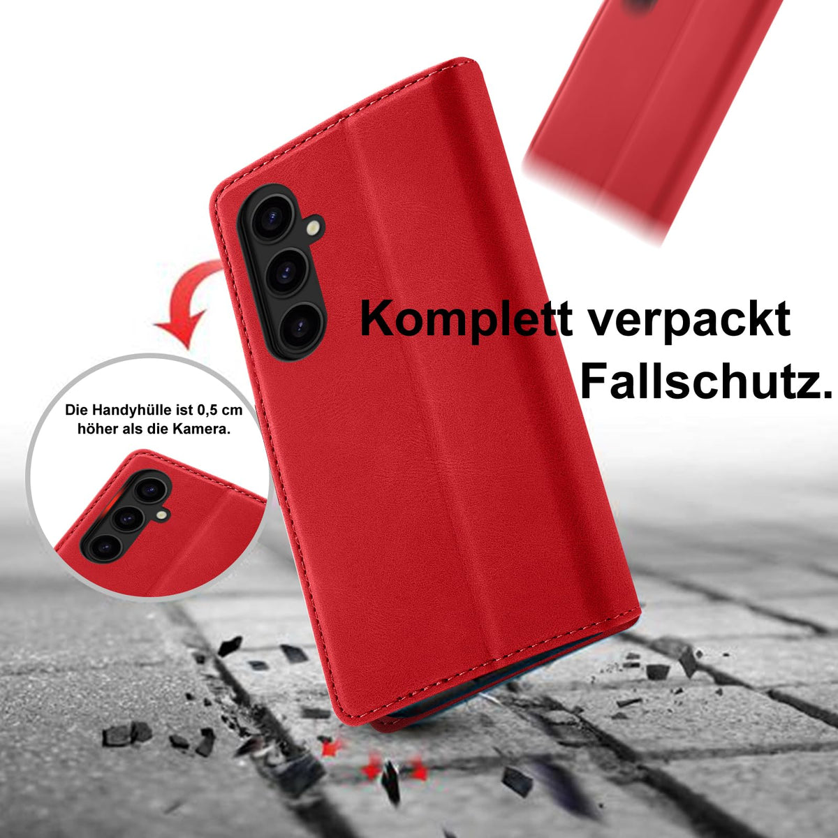 Giyer Handyhülle für Samsung Galaxy S24 5G Hülle mit Schutzfolie, Schutzhülle Galaxy S24 5G PU Leder Wallet Flip Case Standfunktion Kartenfach Klapphülle für Samsung S24 Ultra Full Cover (Grün)